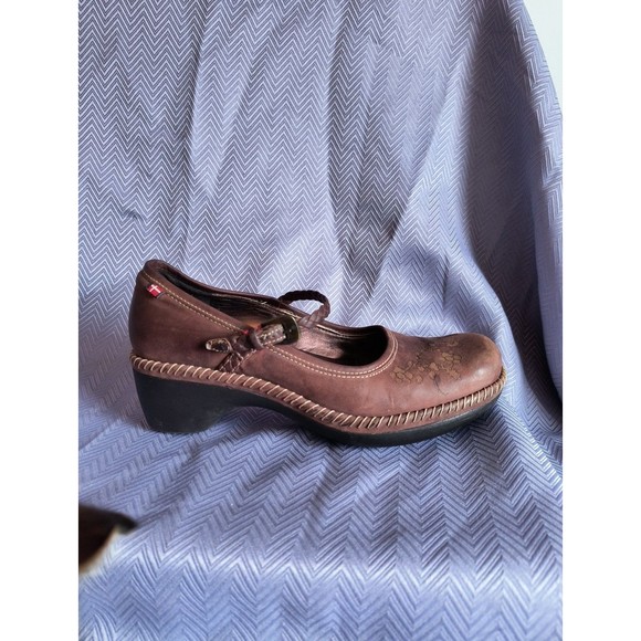 ECCO CAS CLOG BRAIDED MJ 226202 Red leather Mary Jane shoes sz. 37/7 - Picture 2 of 11